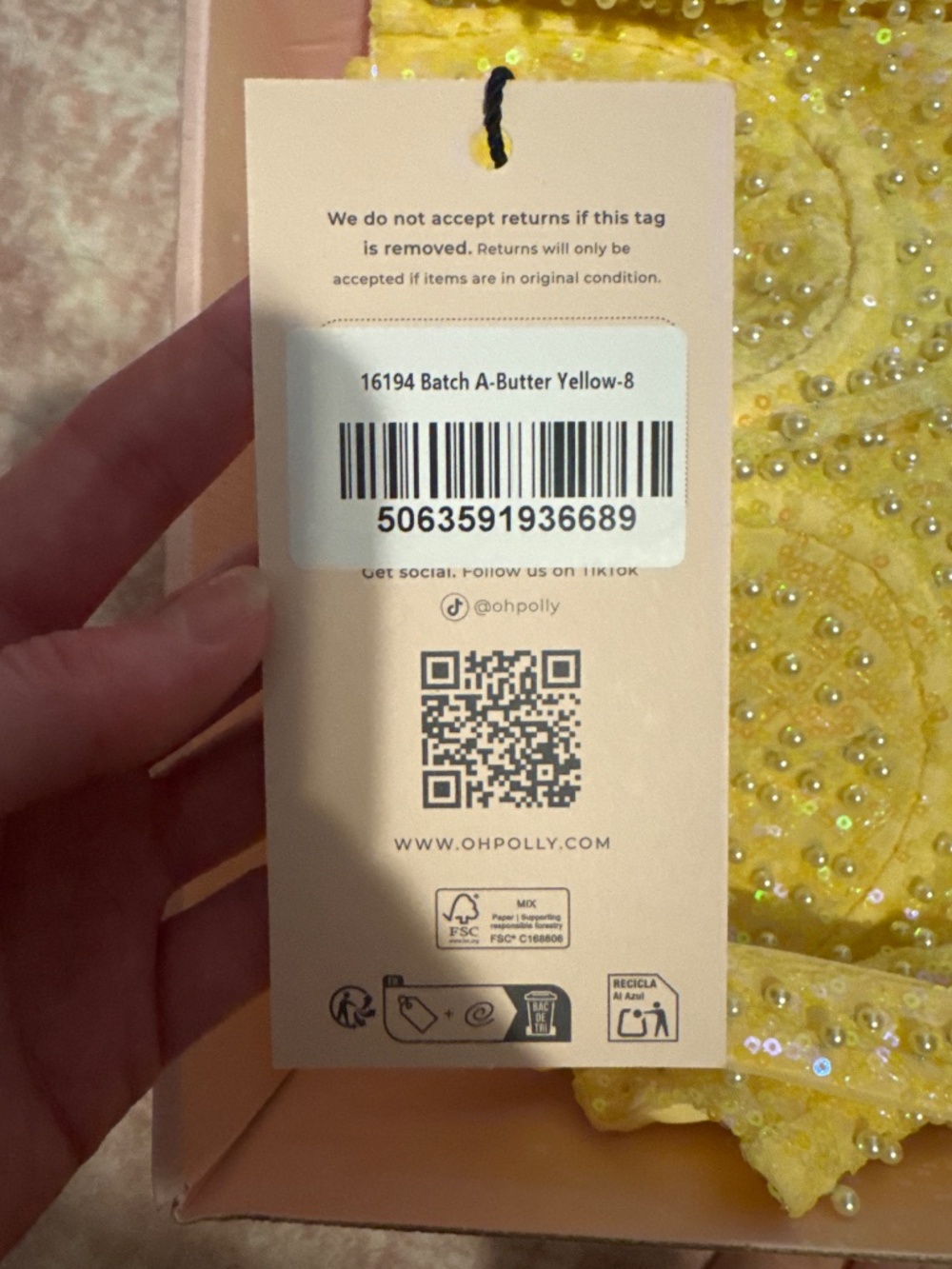 Oh Polly Embellished Corset Mini Dress  in Lemon Yellow 4 - Picture 4 of 4